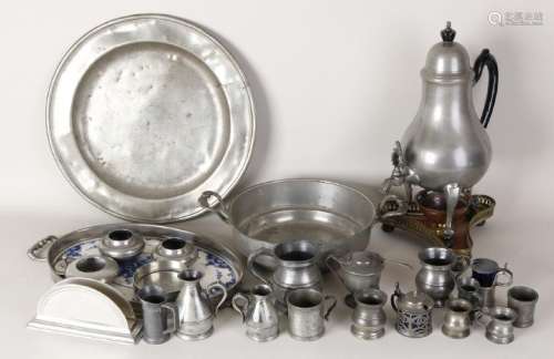 Great lot of various old / antique pewter.