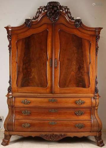 Dutch mahogany Biedermeier cabinet with beautiful