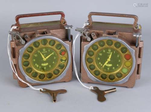 Two old pigeon clocks. Once Natural Junior, Nr. CY 180.