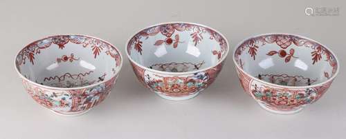 Three 18th century Chinese porcelain cupboards with