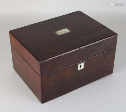 19th century rosewood travel box with necessaires and