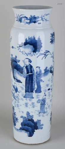 Large old Chinese porcelain vase with surrounding