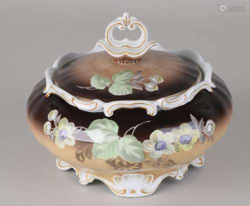 German porcelain bonbonniere with lid. Roloff. Marked.