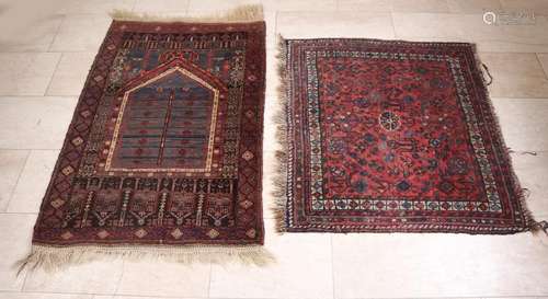 Two ancient Persian rugs. Among other things: Prayer