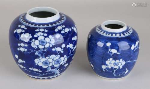 Two old Chinese porcelain ginger pots with cracked ice