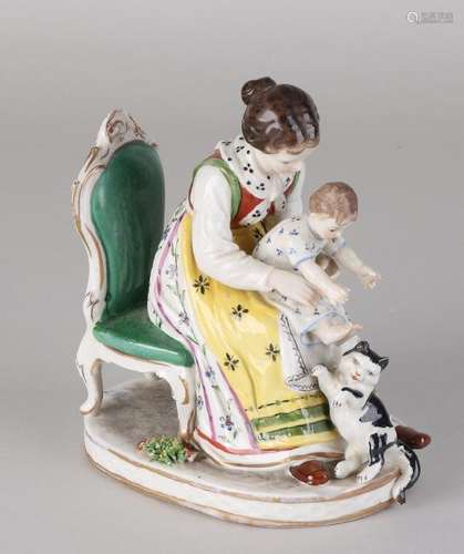 Antique German Volkstedt porcelain figurine group.