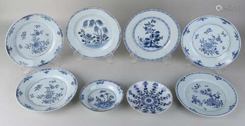 Eight times various antique Chinese porcelain plates.