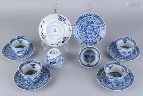 Six times 18th century Chinese porcelain. Cups and