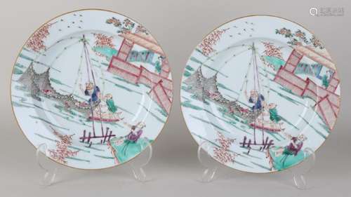 Two 18th century Chinese porcelain plates with