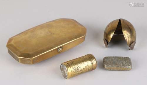 Four parts 19th century brass. Consisting of: Miniature