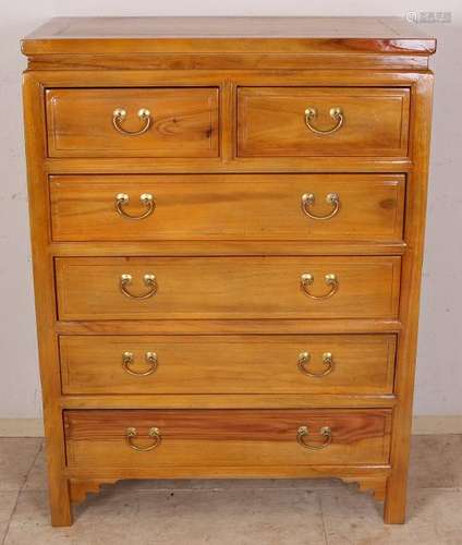 High Chinese men's dresser made of mahogany with brass