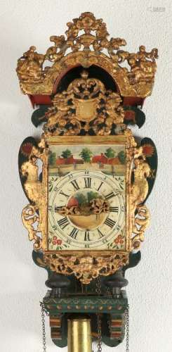 19th century Frisian chair clock with alarm clock. Nice