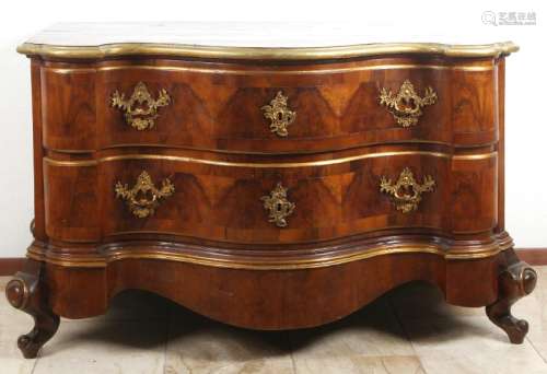 Baroque chest of drawers. Circa 1780. On softwood root