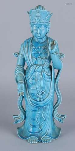 Old / antique Chinese porcelain Quan Yin with blue