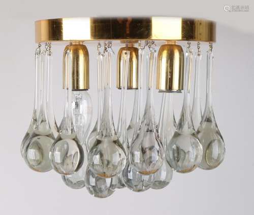 60s Ceiling lamp by Christoph Palmer & Co. Brass with