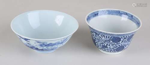 Two old / antique Chinese porcelain bowls with floral