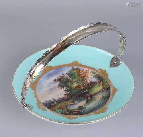 19th century hand-painted porcelain French bowl with