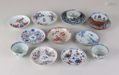 Thirteen times antique Chinese porcelain. Various cups