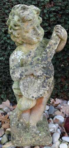 Old concrete cast garden image. 20th century. Young