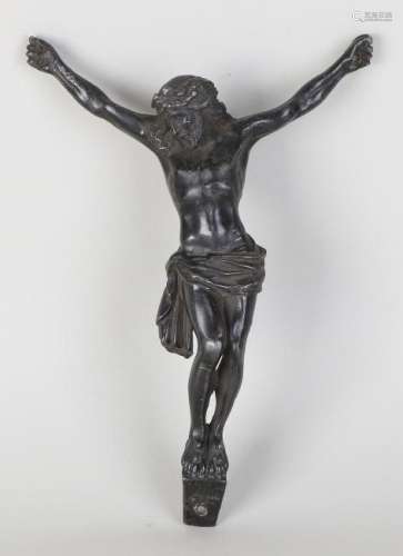 19th Century bronze Corpus Christi. Dimensions: 16 cm.