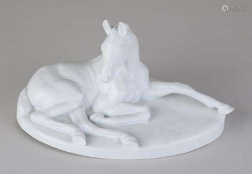 German bisquit porcelain Fürstenberg foal. Design Alb.