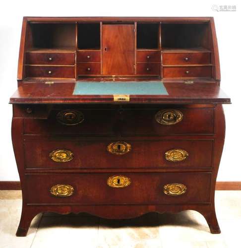 Mahogany secretary. around 1810., with three drawers,