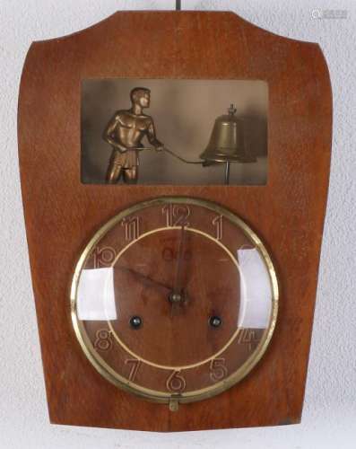 French Jaquemar ODO wall clock. Circa 1950. Brass man