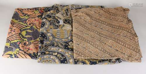 Three old cotton Indonesian sarongs. 20th century.