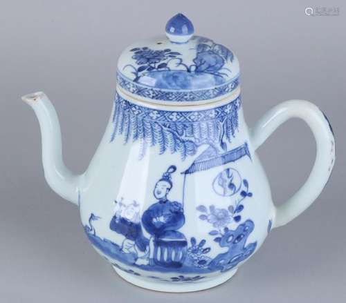 Large 18th century Chinese porcelain draft pot. Rod