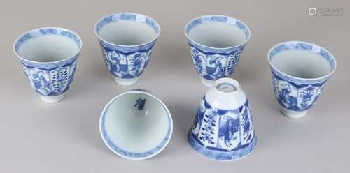 Six antique 18th - 19th century Chinese porcelain high