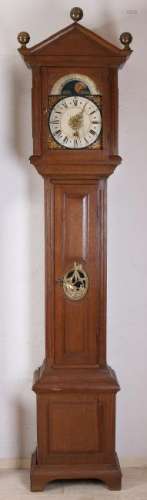 19th Century Dutch oak grandfather clock with alarm