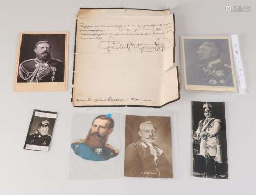 Various Kaiser Wilhelm photos + hand-signed writing