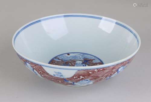 Beautiful old Chinese poreleinen bowl with six