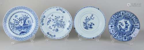 Four 18th century Chinese porcelain plates. Various