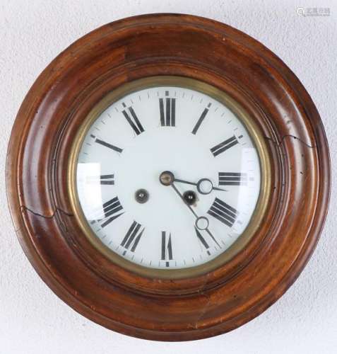 Antique German walnut school clock with eight-day