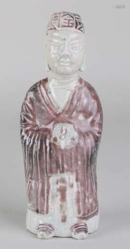 Ancient Chinese porcelain Blanc de Chine figure. Partly