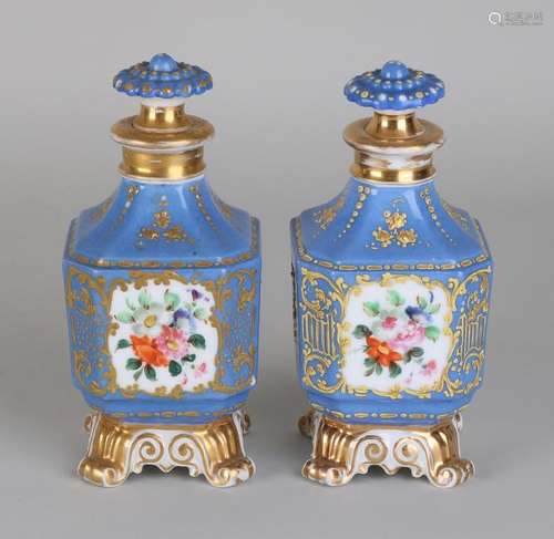 Two 19th century French porcelain bottles with