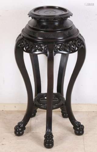 Antique high wood carved Chinese plant table with