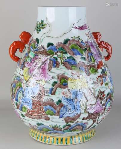 Very large pear-shaped old Chinese porcelain vase with