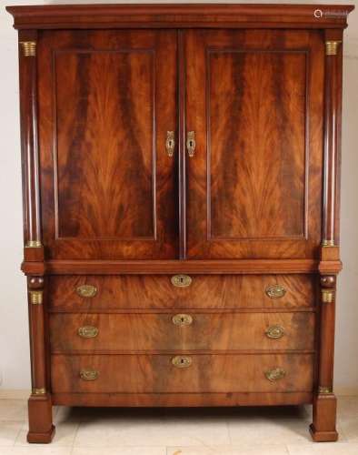 Dutch mahogany Empire cabinet with full columns and