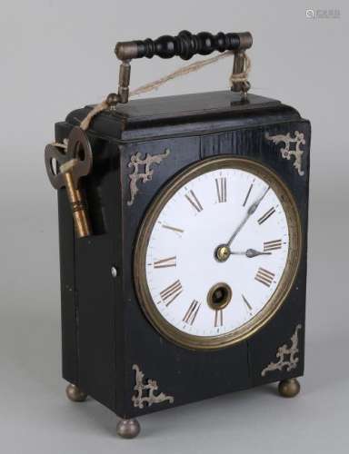 19th century French desk clock with boned wooden clock