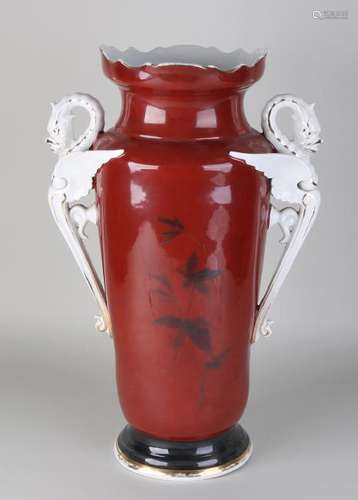 Large 19th century French porcelain vase with