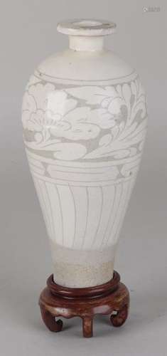 Ancient Chinese glazed terracotta baluster-shaped vase