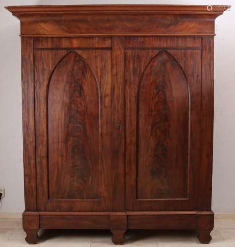 Rare 19th century Dutch mahogany Empire cabinet with