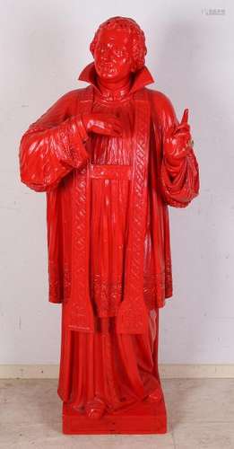 Large 19th century wood-carved church Holy figure.