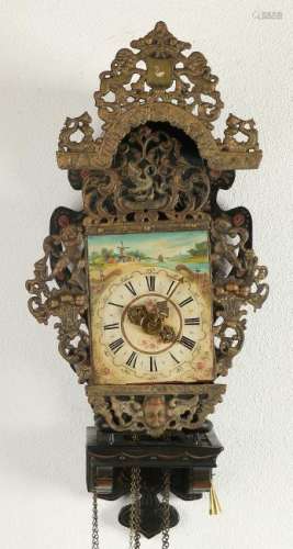 Hand-painted antique Frisian chair clock. Circa 1900.