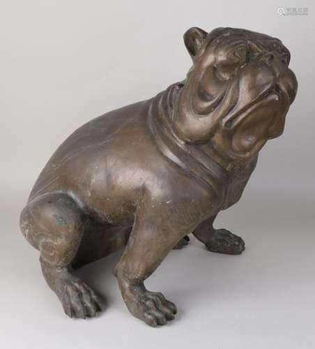 Large bronze dog. Bulldog. Late 20th century.