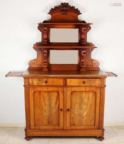 Mahogany design buffet cabinet. Back with polished