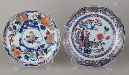 Two 18th century Chinese porcelain Imari plates with