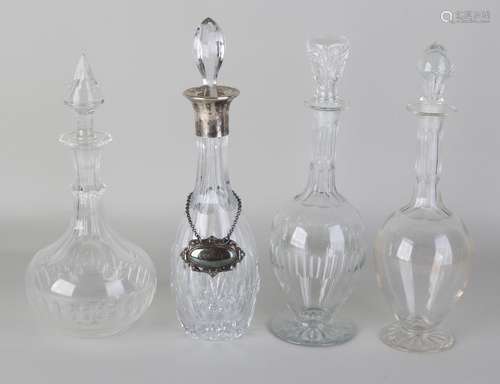 Four old / antique carafes. Among other things with